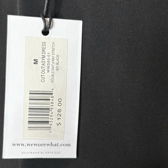 WeWoreWhat Cutout Asymmetrical Black Stretch Flower Midi Dress Womens Size M - Picture 11 of 15